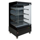 Vitrina calefactada, autoservicio, con puerta de vidrio, sobre ruedas - FULL BLACK
