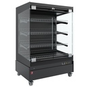 Vitrina calefactada, autoservicio, con puerta de vidrio, sobre ruedas - FULL BLACK