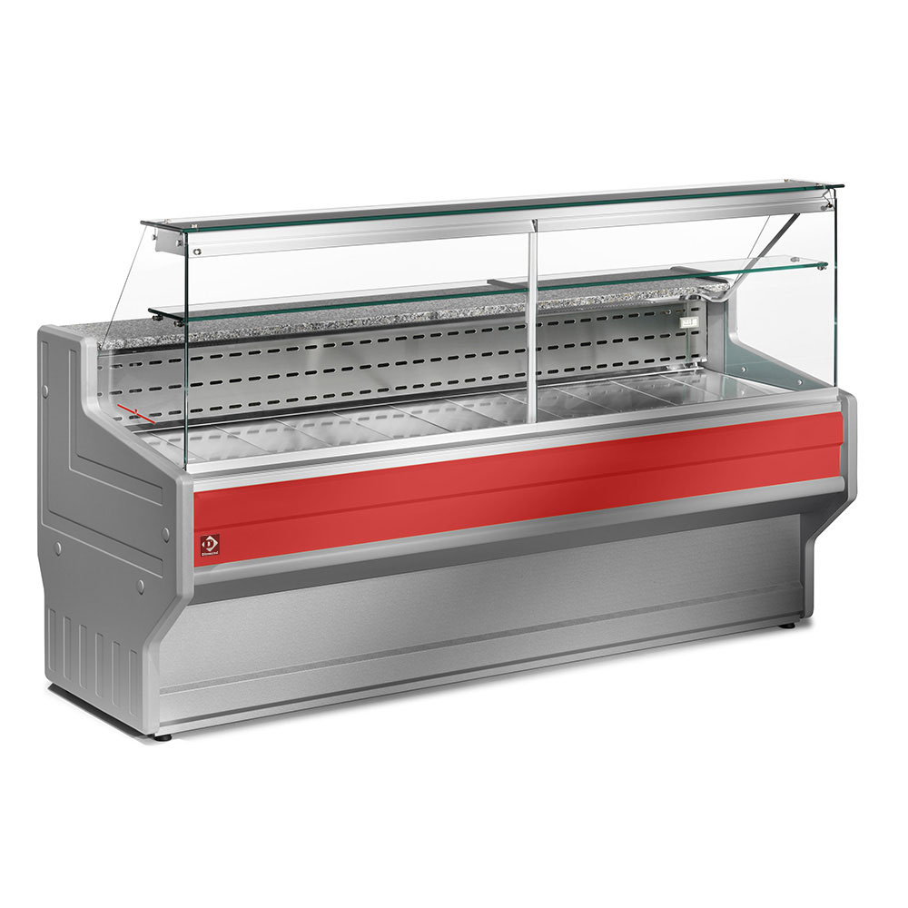 Mostradores refrigerados escaparate de cristal derecho 90 °, con reserva