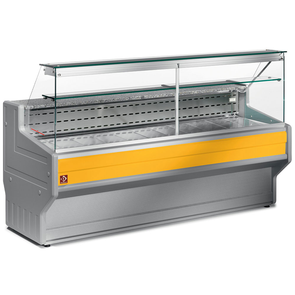 Mostradores refrigerados escaparate de cristal derecho 90 °, con reserva