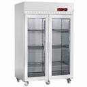 Armario de congelación ventilado 1400 litros, 2 puertas vitrado GN 2/1, sur ruedas