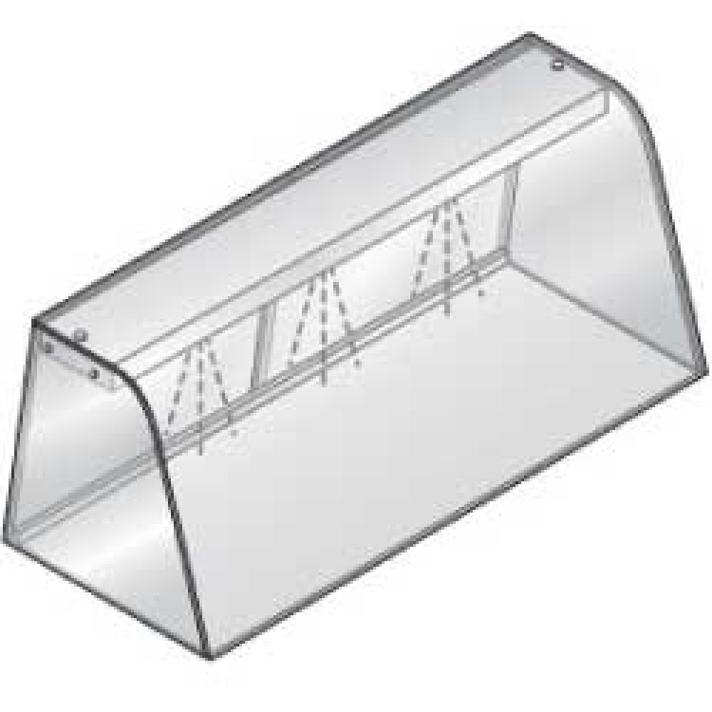 Escaparate con elemento de iluminación ( lámpara de neón ) , cerrado con puertas correderas