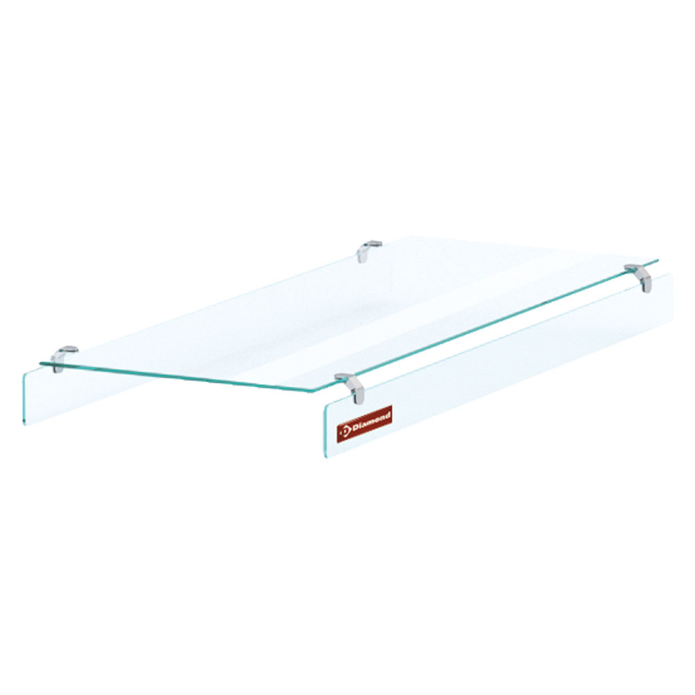 Cristal central "recto" borde a 90º de cada lado, , 5x GN 1/1