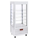 Vitrina 4 lados T° negativa, 5 estantes de cristal, ventilada, 480 Lit, BLANCA