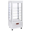 Vitrina 4 lados T° positiva, 5 estantes de cristal, ventilada, 480 Lit, BLANCA