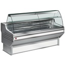 Mostrador vitrina refrigerada cristal curvado, con reserva