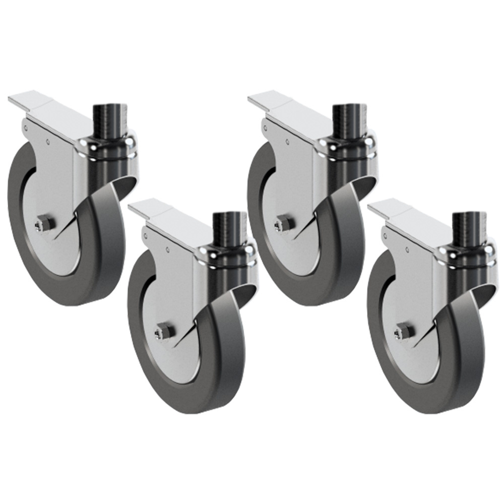 Kit de 4 ruedas, 2 con frenos para soporte de hornos de pizza