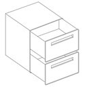 Opción: Doble cajón 1/2 x 2, reserva refrigerada contador