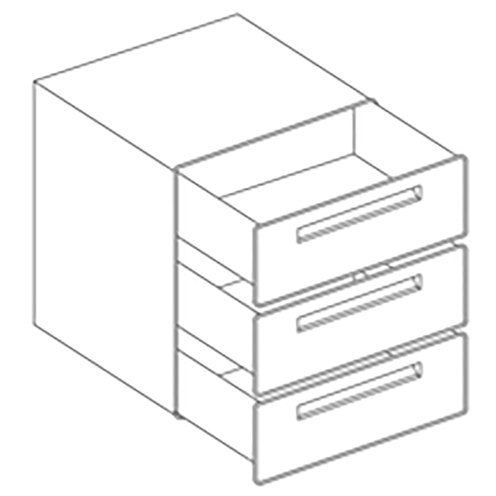 Opción: Triple cajón 1/3 x 3, reserva refrigerada contador