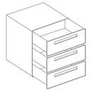 Opción: Triple cajón 1/3 x 3, reserva refrigerada contador