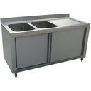Fregadero 2 cubetas 400x500xh275, escurridor derecho