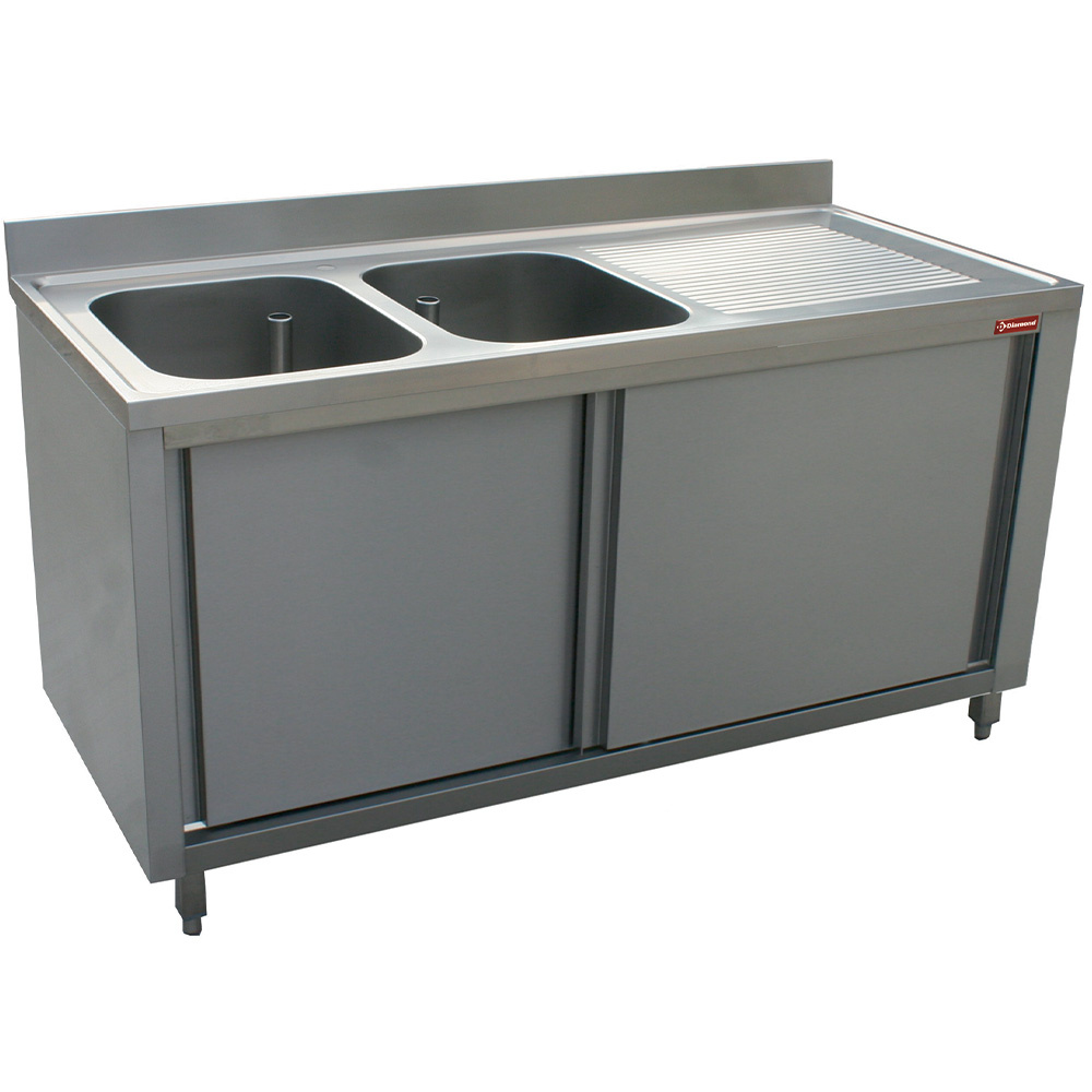 Fregadero 2 cubetas 400x500xh275, escurridor derecho