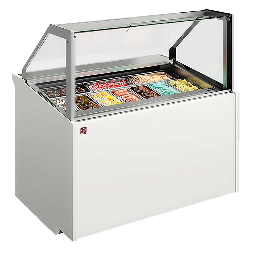 Mostrador de helados con 6 bandejas de acero inoxidable (360x165)