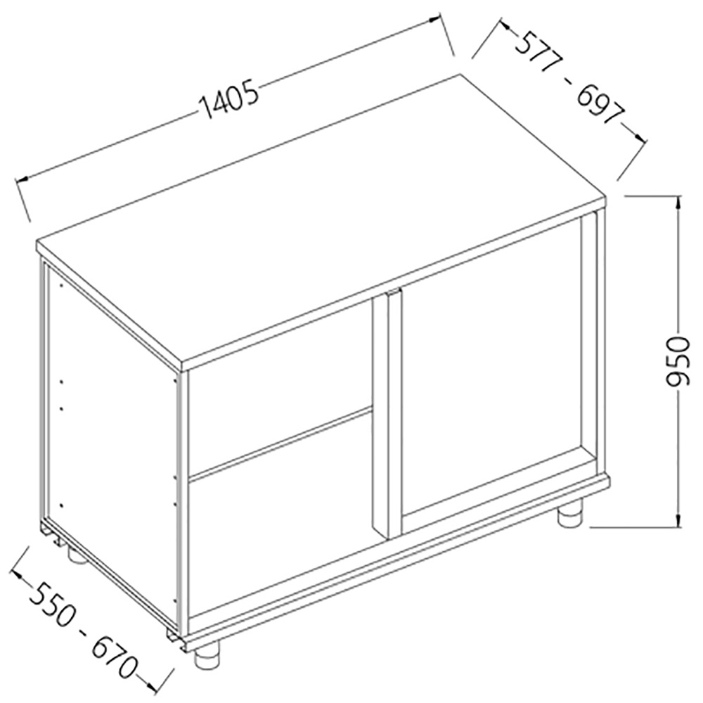 Contador de esquina derecha neutro - caja