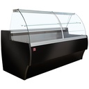 Mostrador vitrina refrigerada vidrio curvo, ventilado, con reserva - NEGRO