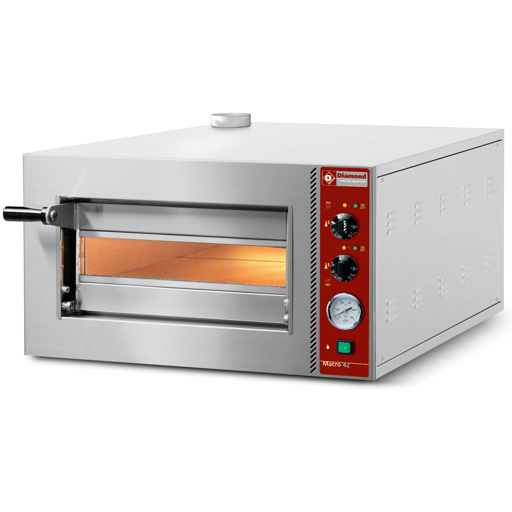 Horno eléctrico a pizzas Ø 420 mm, cámara 420x420xh144 mm.