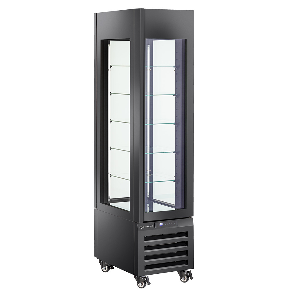 Vitrina "vitrina completa" 260 Lt., 5 niveles de vidrio, ventilado -ICE CREAM & PASTRY - NEGRO