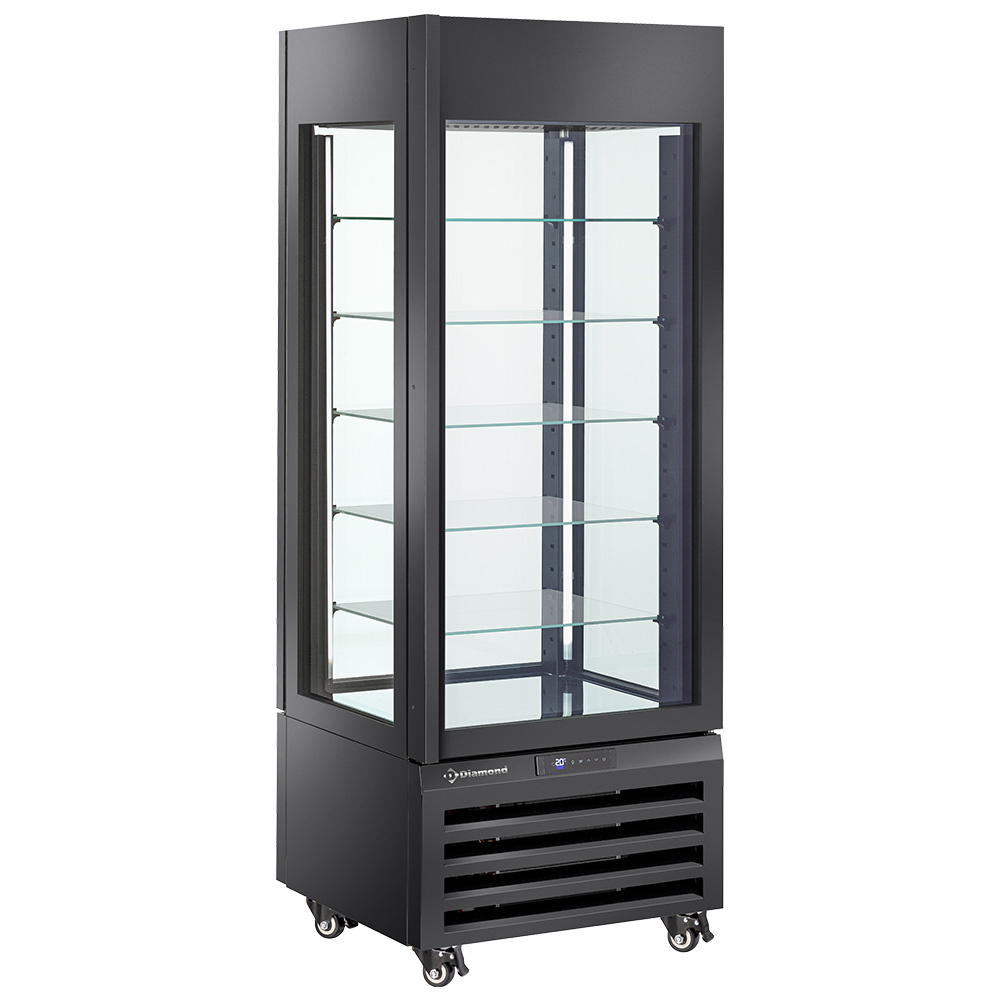 Vitrina "vitrina completa" 440 Lt., 5 niveles de vidrio, ventilado - ICE CREAM & PASTRY - NEGRO