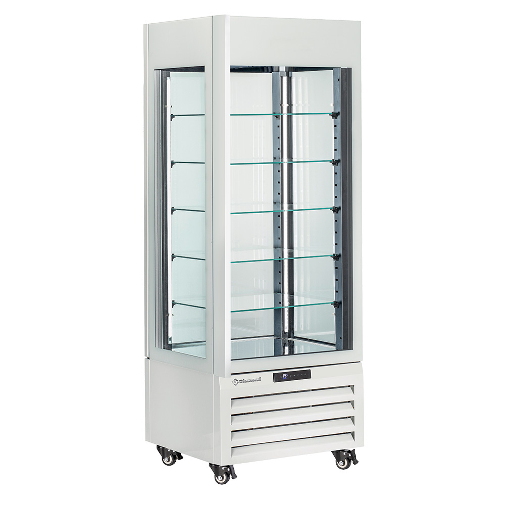 Vitrina completamente acristalada" 440 Lt., 5 niveles de vidrio, ventilada - CHOCOLATE - BLANCO