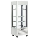 Vitrina completamente acristalada" 440 Lt., 2 estantes y barra de carne, ventilada - MEAT - BLANCO