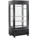Vitrina completamente acristalada" 600 Lt., 2 estantes y barra de carne, ventilada - MEAT - NEGRO