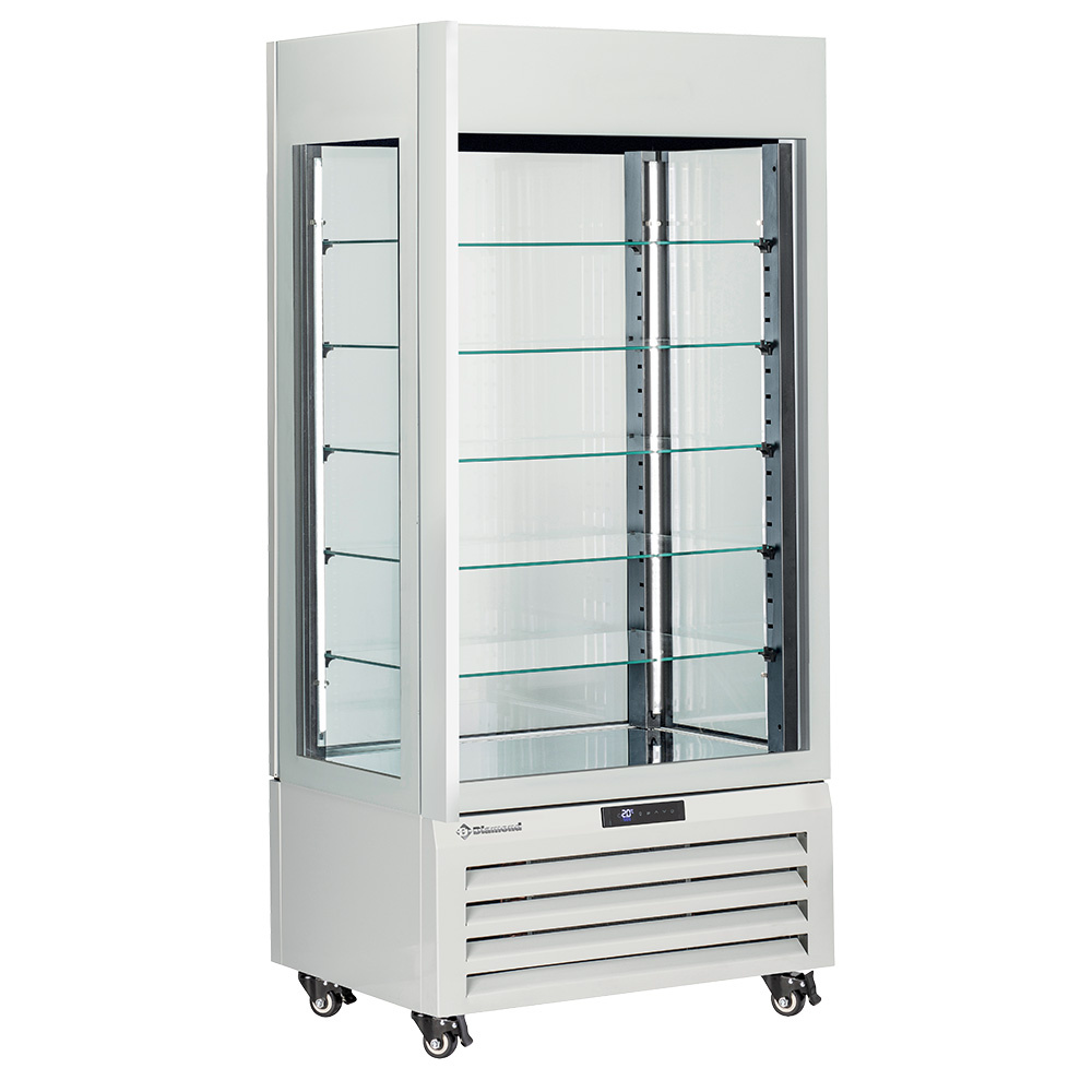 Vitrina "vitrina completa" 600 Lt., 5 niveles de vidrio, ventilado - ICE CREAM & PASTRY - BLANCO