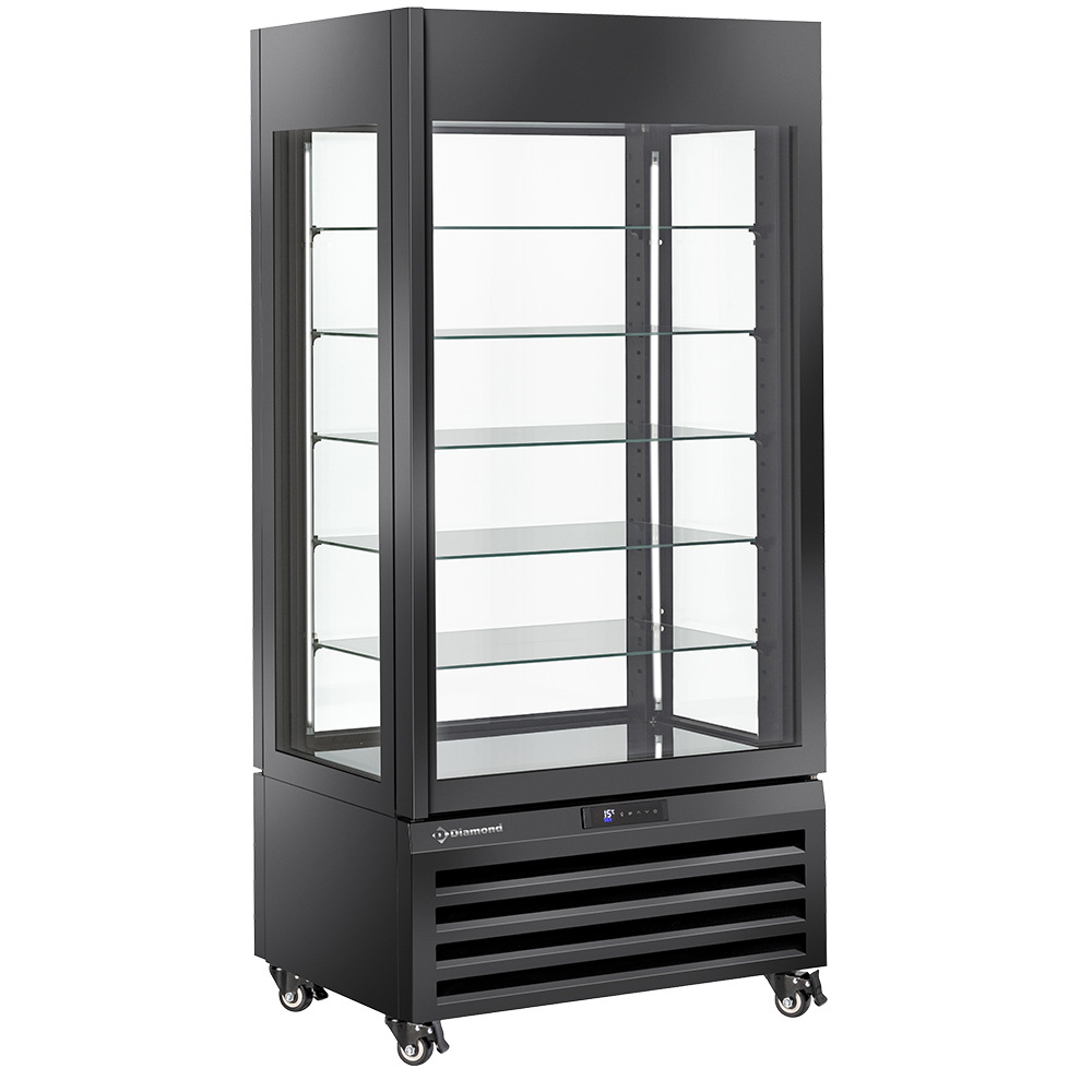 Vitrina completamente acristalada" 600 Lt., 5 niveles de vidrio, ventilada - CHOCOLATE - NEGRO