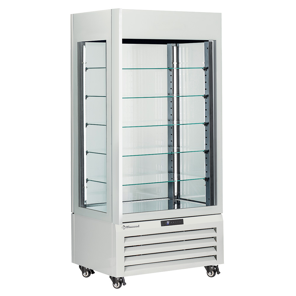 Vitrina completamente acristalada" 600 Lt., 5 niveles de vidrio, ventilada - CHOCOLATE - BLANCO