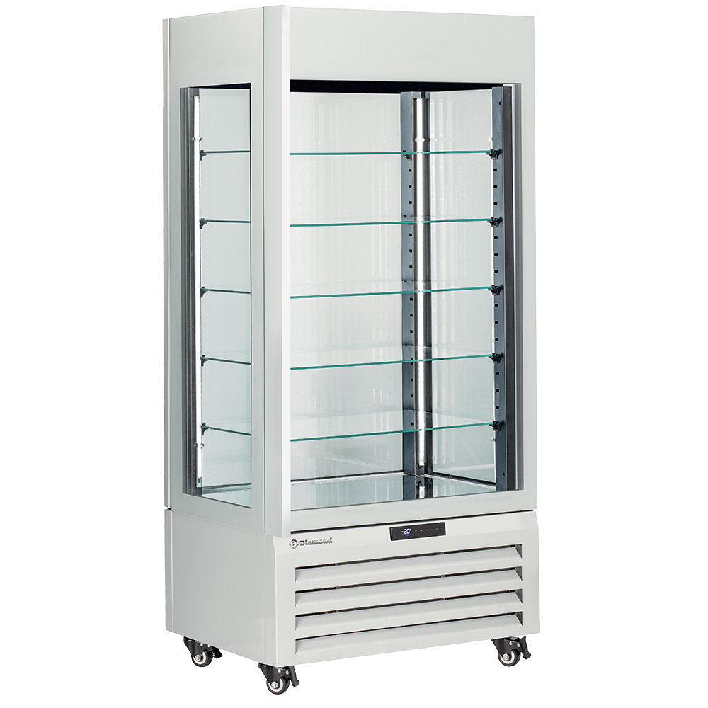 Vitrina " vitrina completa" 600 Lt., 5 niveles de vidrio, ventilado -  PASTRY - BLANCO