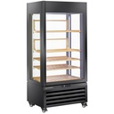 Vitrina completamente acristalada" 600 Lt., 1 nivel + 4 estantes, ventilada - WINE - NEGRO