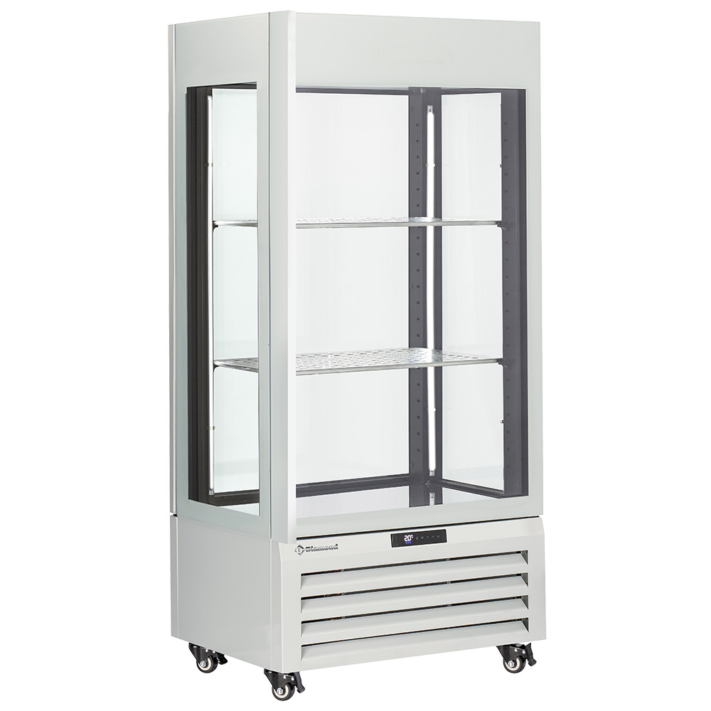 Vitrina completamente acristalada" 600 Lt., 1 nivel + 2 estantes, ventilada - WINE - BLANCO
