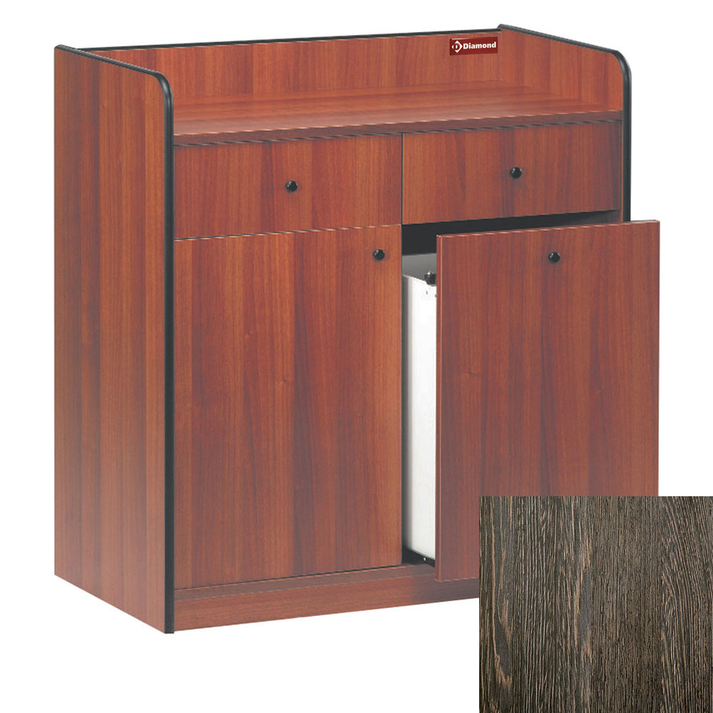 Mueble bajo de servicio, 2 cajones, 1 puerta, 1 tolva, "Wengé"