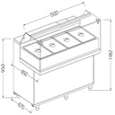 Banco vitrina refrigerado, EN & GN, cristal bajo, estático, sin reserva
