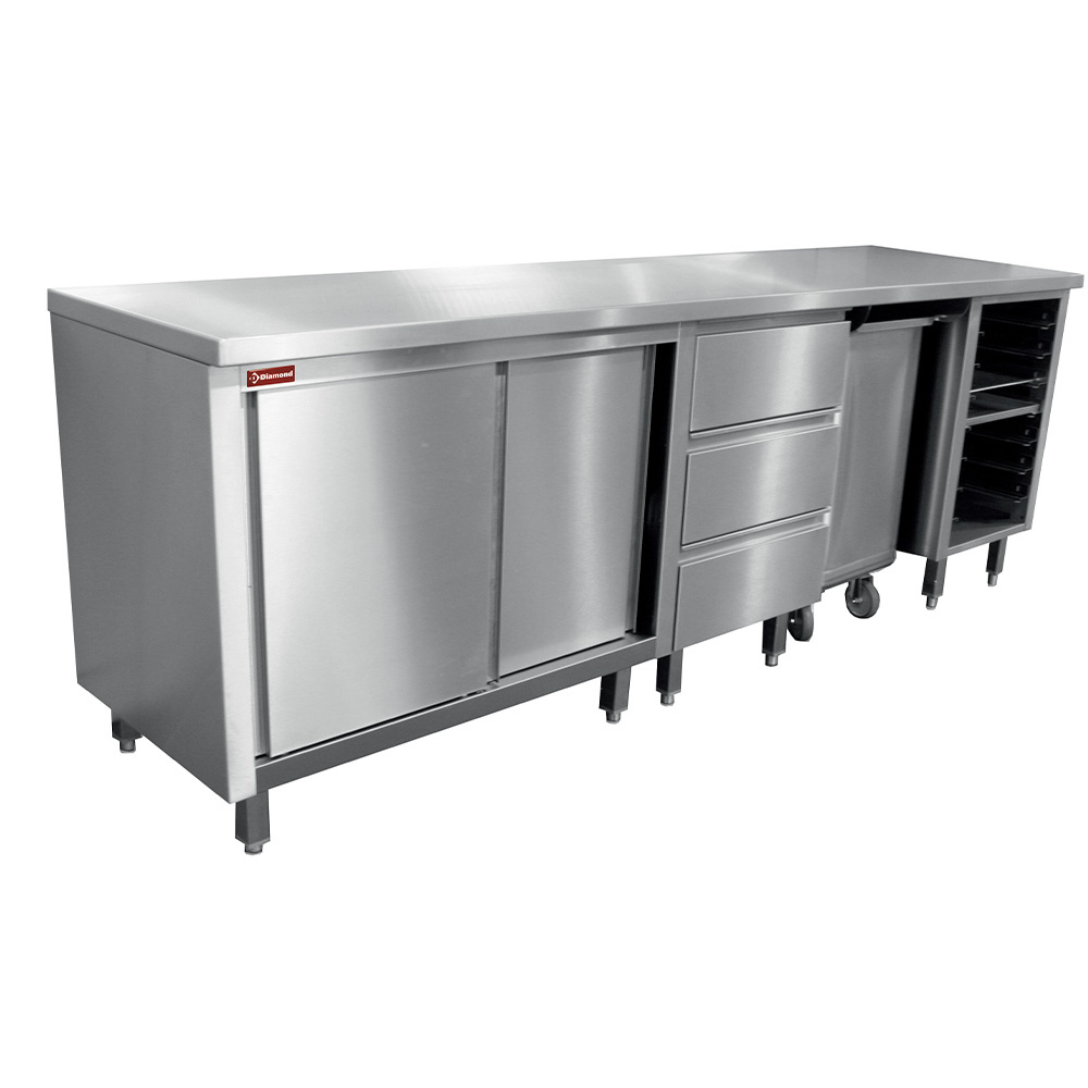 Mueble pasteleria top 1500 inox 15/10
