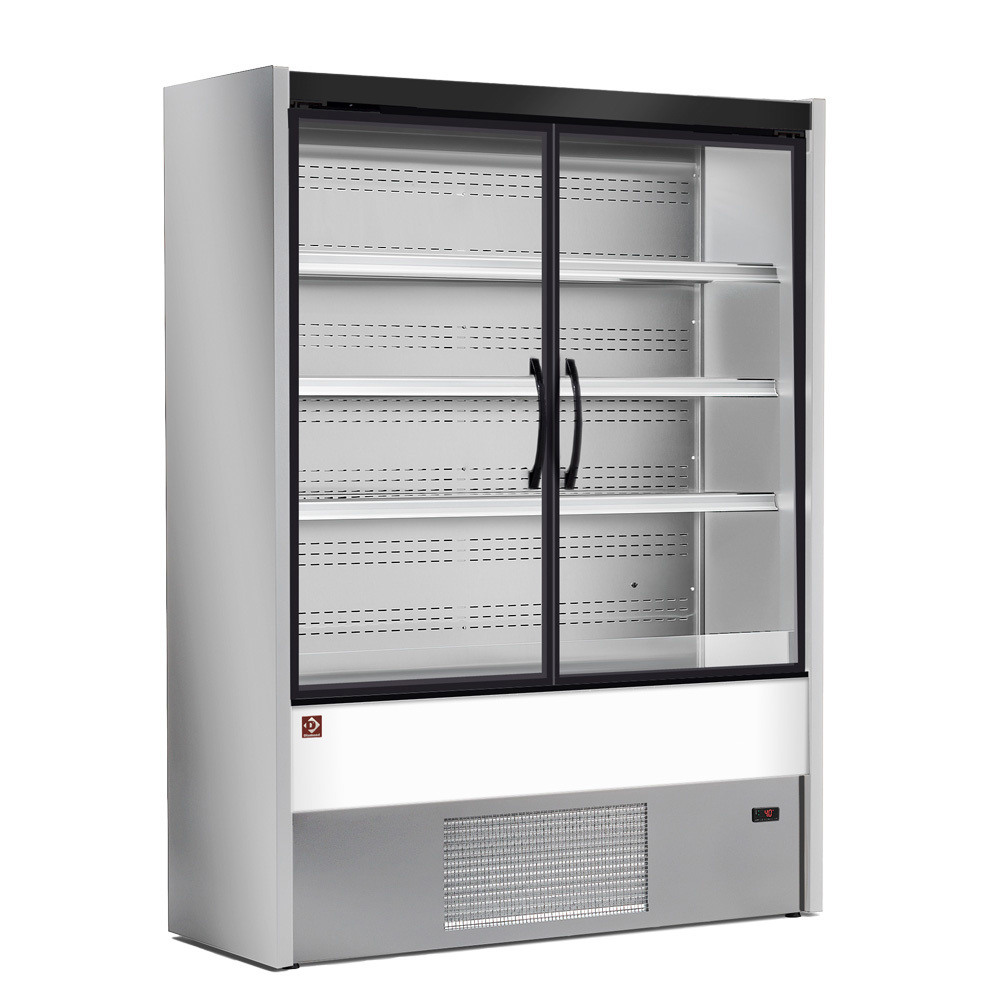 Mueble mural refrigerado, puertas batientes - GRIS/BLANCO