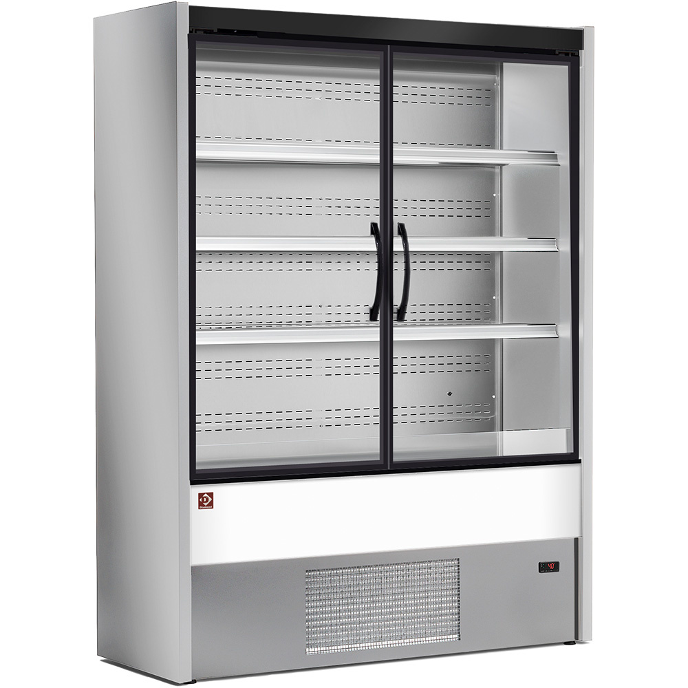 Mueble mural refrigerado, puertas batientes - GRIS/BLANCO