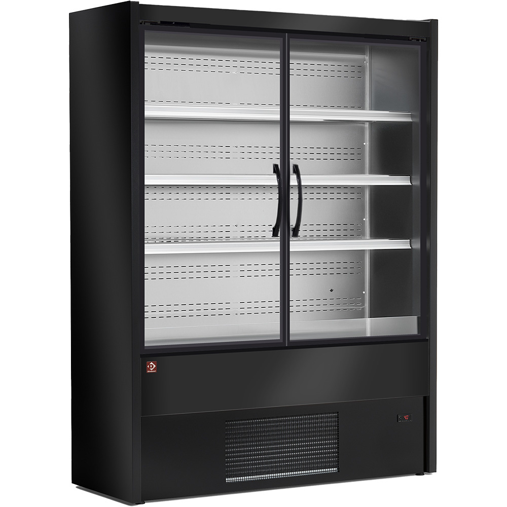 Mueble mural refrigerado, puertas batientes - NEGRO