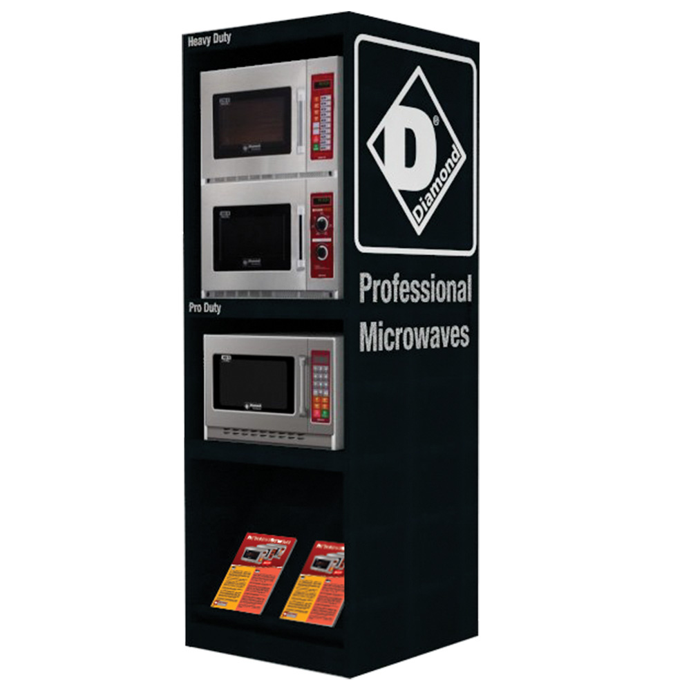 Mueble mostrador para 3 hornos de microondas - NEGRO