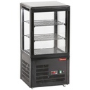 Vitrina de mesa ventilada, 4 caras acristaladas, 3 niveles "Black"