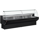 Mostrador vitrina refrigerada vidrio curvo, ventilado, con reserva - NEGRO