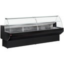 Mostrador vitrina refrigerada vidrio curvo, ventilado, con reserva - NEGRO