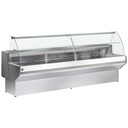 Mostrador vitrina refrigerada cristal curvado, con reserva - GRIS/BLANCO