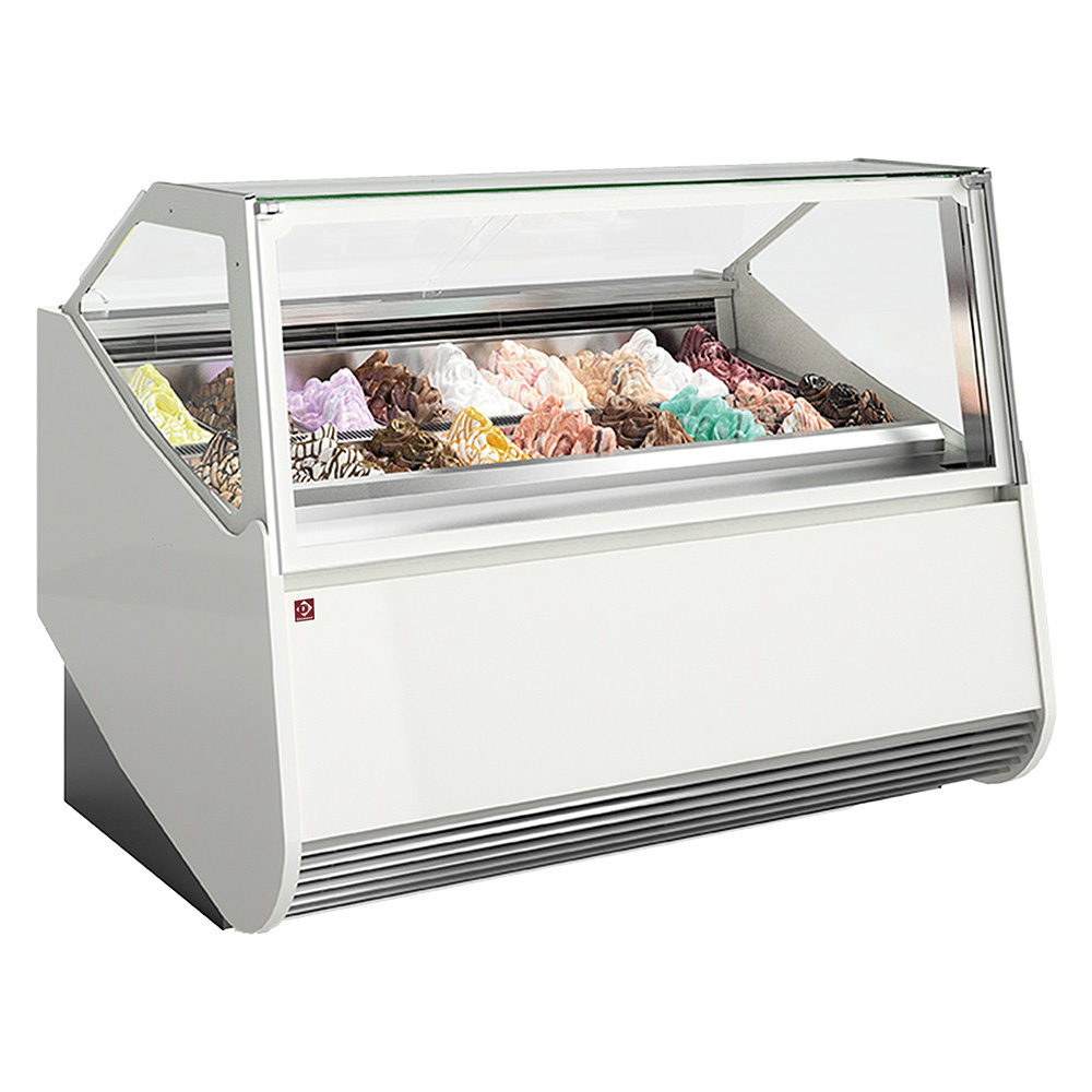 Mostrador de helados con 12 bandejas de acero inoxidable (360x165)