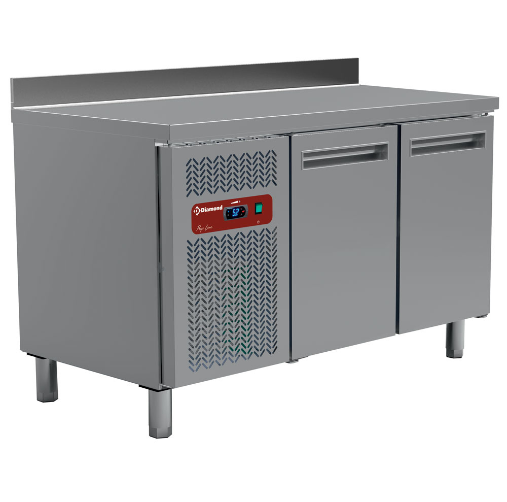 Mesa frigorífica y ventilada, 2 puertas GN 1/1 (260 Lit.) + 1x Kit bloque de cajones (1/2 + 1/2), mesas MR...