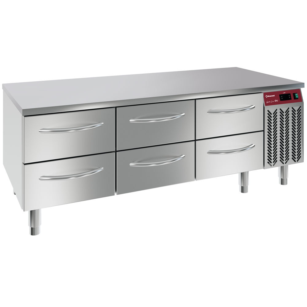 Basamento refrigerado, 6x1/2 cajones h 100 mm