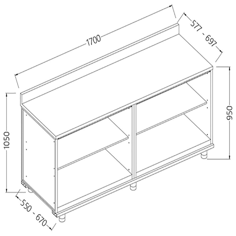 Mueble trasero neutro, con  respaldo