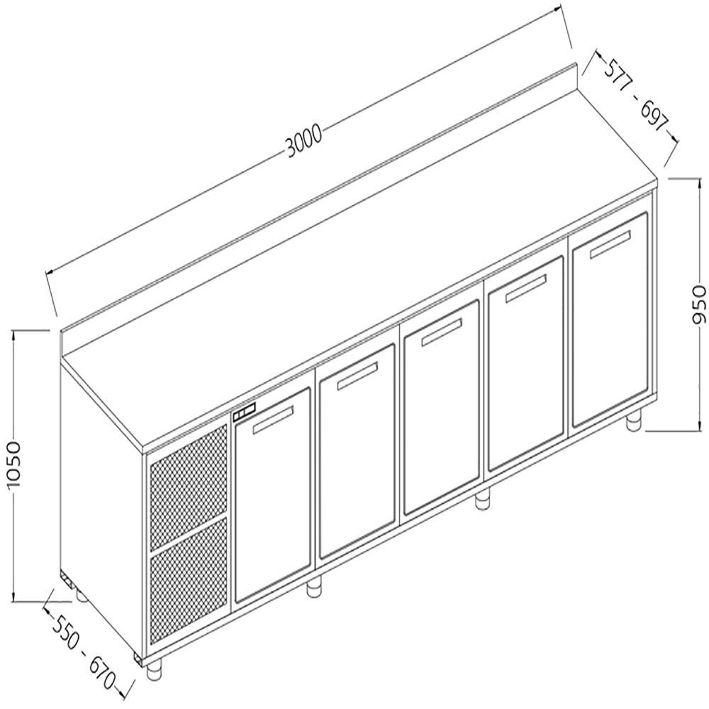 Mueble trasero neutro, con  respaldo