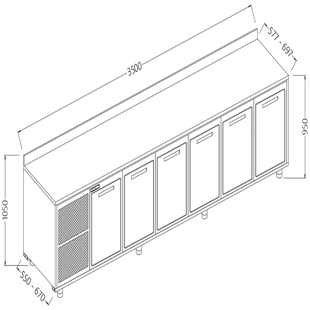 Mueble trasero neutro, con  respaldo