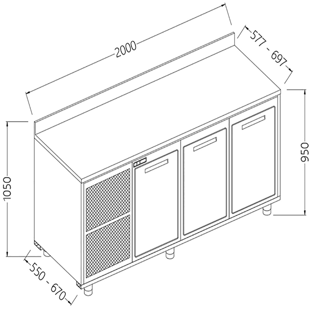 Mueble trasero neutro, con  respaldo